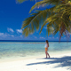 XL Maldives Beach Palm Tree Girl