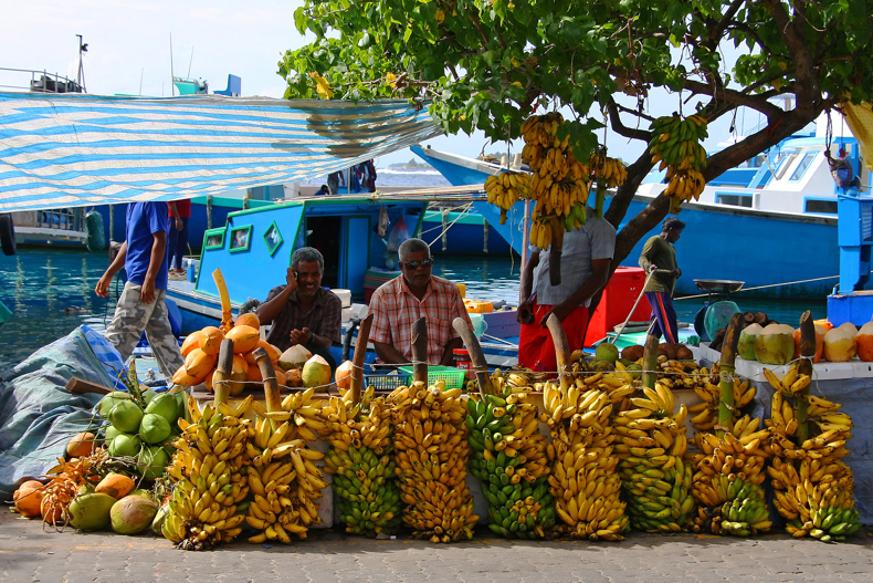 XL Maldives Male Harbor Shop Banana Stall